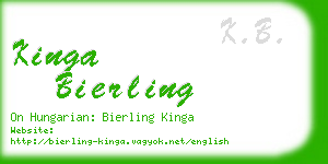 kinga bierling business card